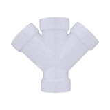 Charlotte Pipe Schedule 40 1-1/2 in. Hub X 1-1/2 in. D Hub PVC Double Wye 1 pk