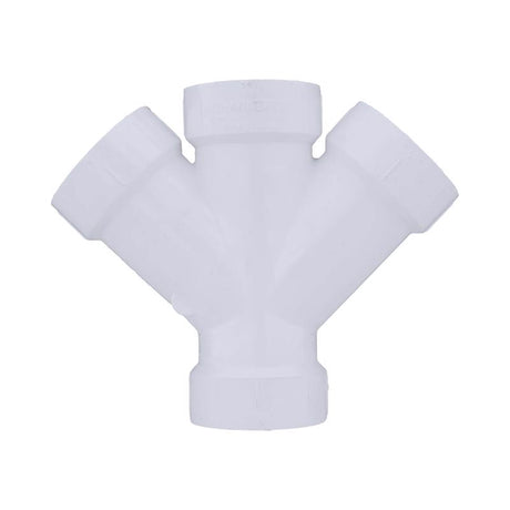 Charlotte Pipe Schedule 40 1-1/2 in. Hub X 1-1/2 in. D Hub PVC Double Wye 1 pk