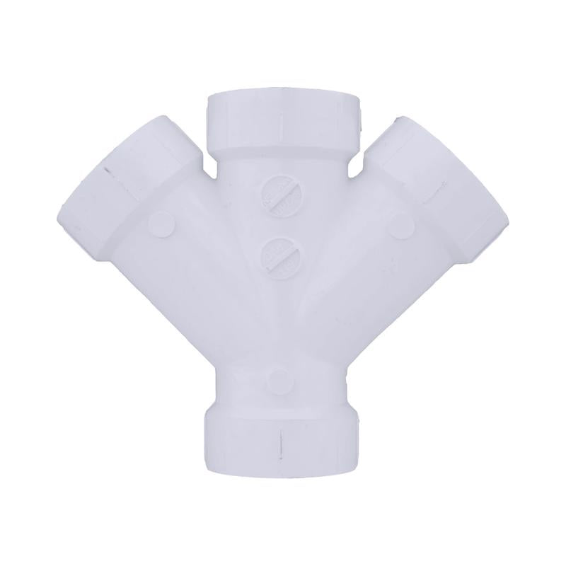 Charlotte Pipe Schedule 40 1-1/2 in. Hub X 1-1/2 in. D Hub PVC Double Wye 1 pk