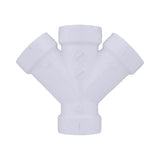 Charlotte Pipe Schedule 40 1-1/2 in. Hub X 1-1/2 in. D Hub PVC Double Wye 1 pk