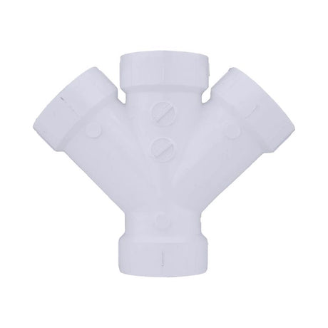 Charlotte Pipe Schedule 40 1-1/2 in. Hub X 1-1/2 in. D Hub PVC Double Wye 1 pk