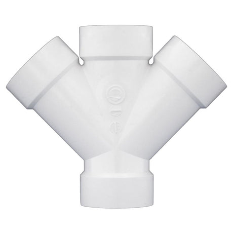 Charlotte Pipe Schedule 40 3 in. Hub X 3 in. D Hub PVC Double Wye 1 pk