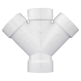 Charlotte Pipe Schedule 40 3 in. Hub X 3 in. D Hub PVC Double Wye 1 pk