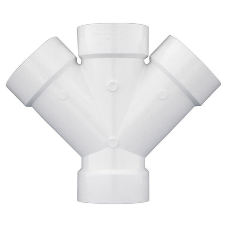 Charlotte Pipe Schedule 40 3 in. Hub X 3 in. D Hub PVC Double Wye 1 pk