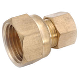 Anderson Metals 3/8 in. Female Compression Swivel in. X 1/4 in. D Compression Brass Adapter, Pack of 5