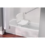 Moen Home Care Chrome White Tub and Shower Chair Plastic 21  H X 19.25  L