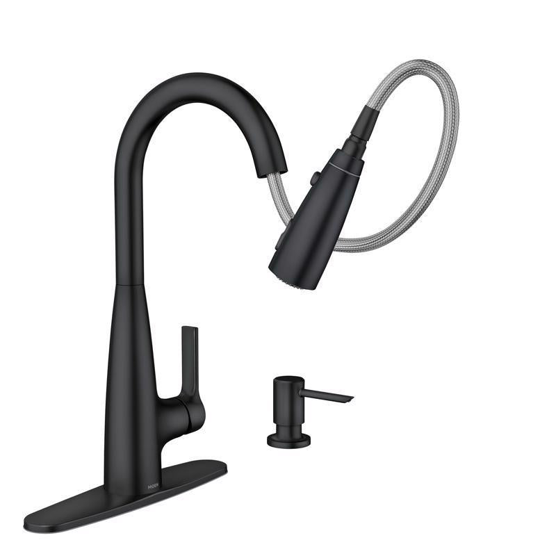 Moen Haelyn One Handle Matte Black Pull-Down Kitchen Faucet