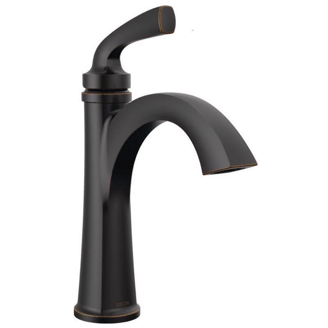 Delta Geist Oil Rubbed Bronze Contemporary Single-Handle Bathroom Sink Faucet 4 in.