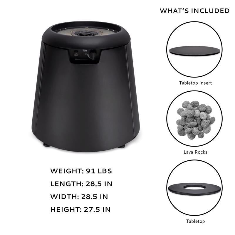 TIKI 38 in. W Steel Round Propane Fire Table