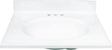 Foremost WS-1925 Vanity Top, 25 in OAL, 19 in OAW, Marble, Solid White, Countertop Edge