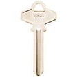 Hy-Ko 11010SC6 Key Blank, Brass, Nickel, For: Schlage Cabinet, House Locks and Padlocks, SC6 Key Number, Pack of 10