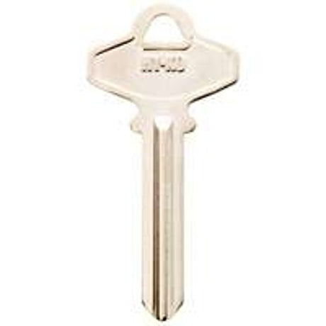 Hy-Ko 11010SC6 Key Blank, Brass, Nickel, For: Schlage Cabinet, House Locks and Padlocks, SC6 Key Number, Pack of 10