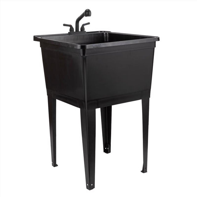 Tehila 22.875 in. W X 24.75 in. D Freestanding Thermoplastic Utility Tub Kit