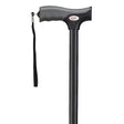 Carex Health Brands Black Soft-Grip Walking Cane w/Strap Aluminum/Plastic 40 in. H X 5.2 in. L
