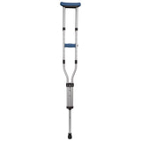 Carex Health Brands Blue Folding Crutches Aluminum/Plastic 59 in. H X 8 in. L