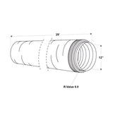 Imperial R8.0 25 ft. L X 12 in. D Silver Poly Duct