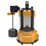 DeWalt 1/2 HP 6100 gph Stainless Steel Vertical Float Switch AC Submersible Sump Pump 10 ft