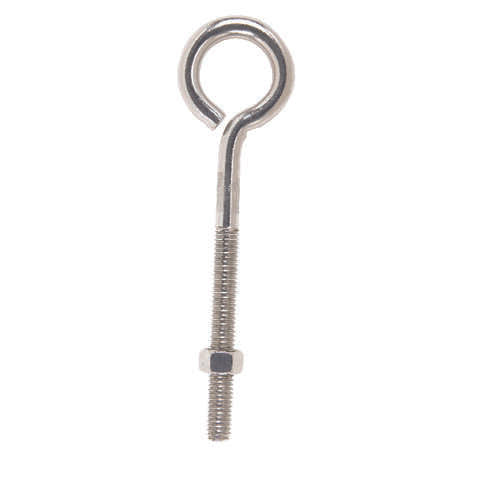 Hampton 3/8 in. X 6 in. L Stainless Stainless Steel Eyebolt Nut Included, Pack of 5