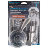 Whedon Rainbow Massage Brushed Nickel Plastic 7 settings Handheld Showerhead 2 gpm