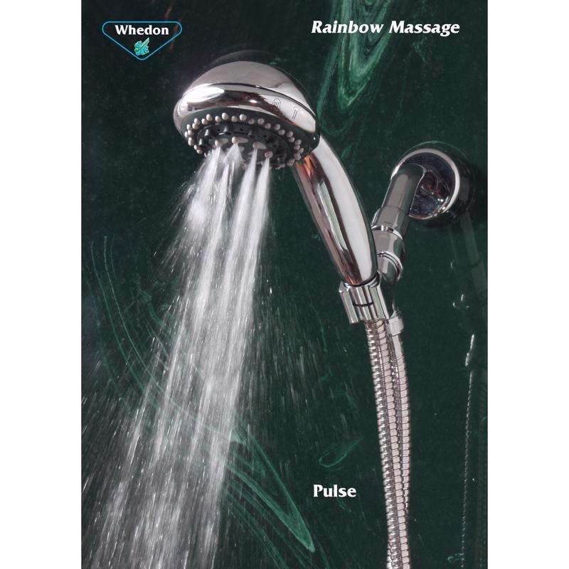 Whedon Rainbow Massage Brushed Nickel Plastic 7 settings Handheld Showerhead 2 gpm