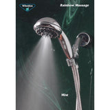 Whedon Rainbow Massage Brushed Nickel Plastic 7 settings Handheld Showerhead 2 gpm