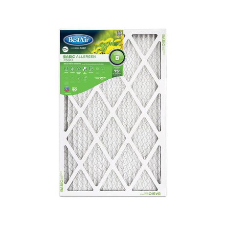 BestAir 16 in. W X 25 in. H X 1 in. 8 MERV Pleated Air Filter 1 pk, Pack of 12