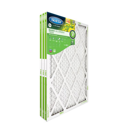 BestAir 20 in. W X 25 in. H X 1 in. 8 MERV Pleated Air Filter 3 pk, Pack of 4