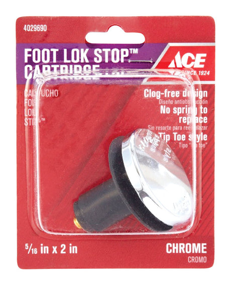 Ace Foot Lok Stop Cartridge 5/16 in. Polished Chrome Tub Stopper