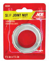 Ace 1-1/2 in. D Chrome Rubber Slip Joint Nut and Washer 1 pk, Pack of 5