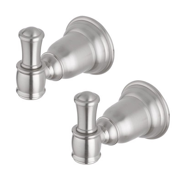 OakBrook Collection Brushed Nickel Silver Double Robe Hook