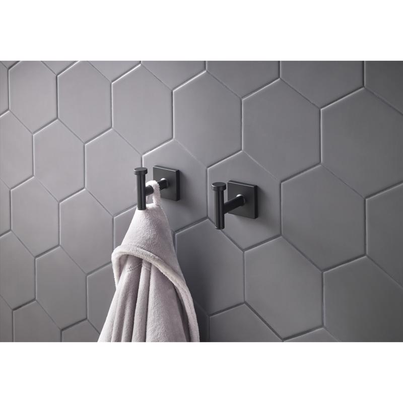 OakBrook Collection Matte Black Bath Hook