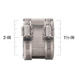 Proline BK Products 2 in. Hub Sizes X 1-1/2 in. D Hub Sizes Neoprene/Stainless Steel No Hub Coupling