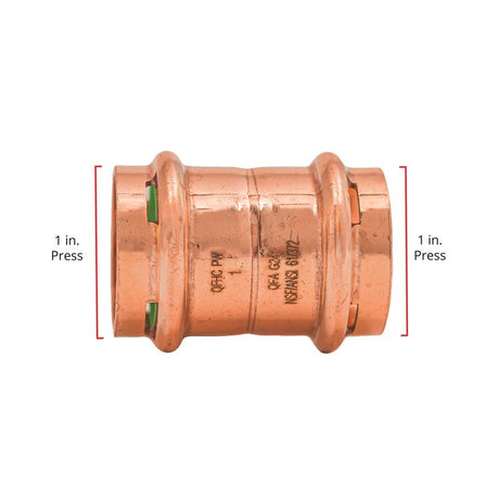 QuickFitting 1 in. Press in. Press in. Copper Coupling with Stop