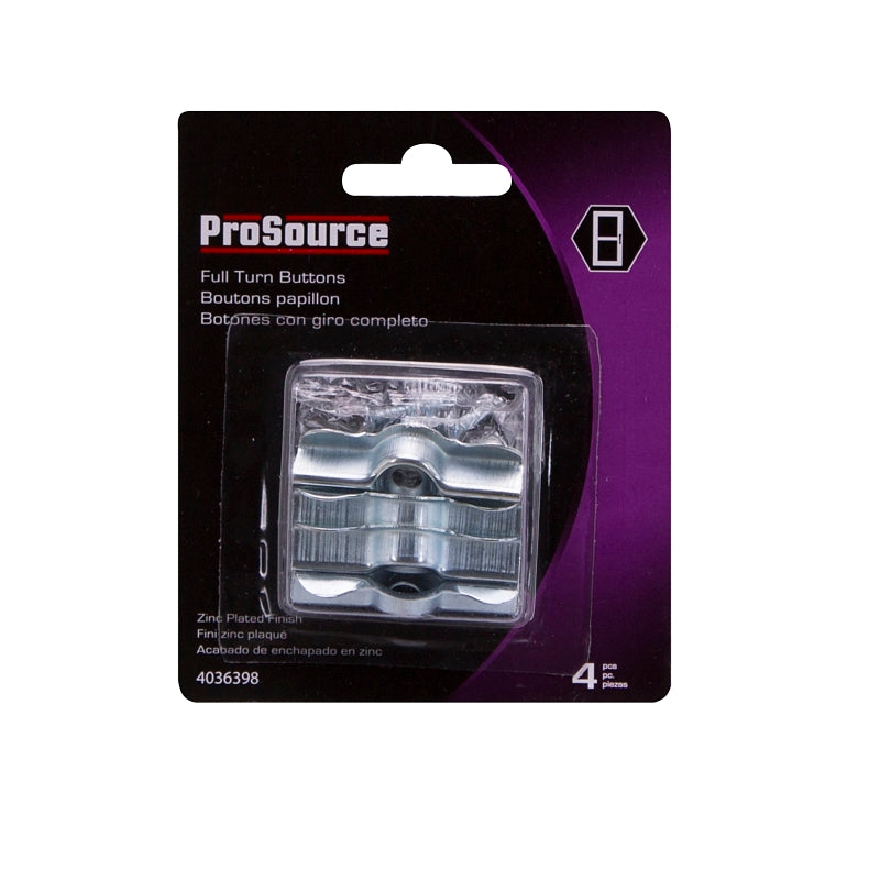 ProSource 23166ZCB-PS Turn Button, Steel, 1-3/4 in L Dimensions