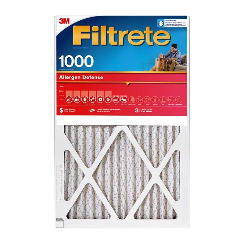 Filtrete 20 in. W X 30 in. H X 1 in. D 1000 MPR Pleated Allergen Air Filter 1 pk, Pack of 4