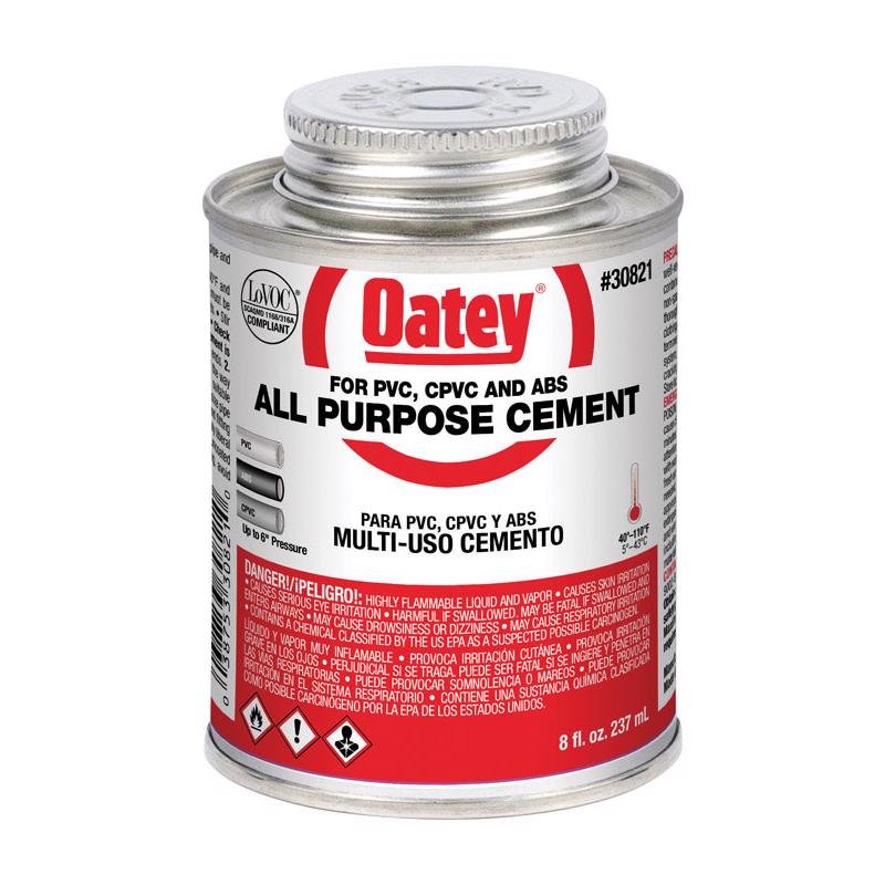 Oatey Clear All-Purpose Cement For ABS/CPVC/PVC 8 oz