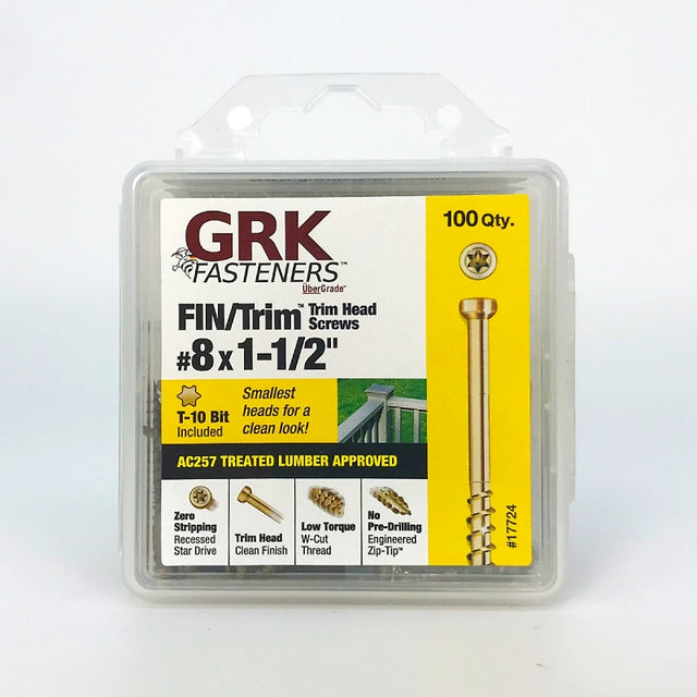 SCREW FIN/TRIM 8X1-1/2IN