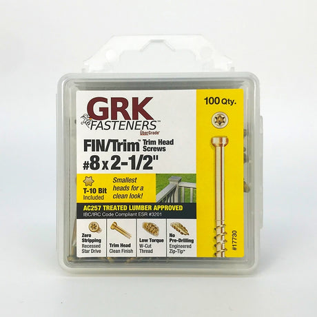 SCREW FIN/TRIM 8X2-1/2IN