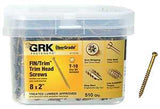 GRK Fasteners 116728 Finishing Screw, #8 Thread, 2 in L, Trim Head, Star Drive, Steel, 510 PK