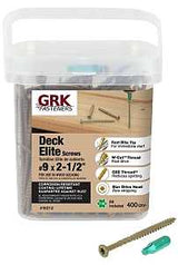 GRK Fasteners 19212 Deck Screw, #9 Thread, 2-1/2 in L, Steel, E-Coat, Bugle Head, Star Drive
