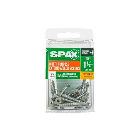 SPAX No. 8 in. X 1-1/2 in. L Gray Star Flat Head Deck Screws 25 pk