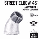 STZ Industries 1/8 in. FIP each X 1/8 in. D MIP Galvanized Malleable Iron 45 degree Street Elbow