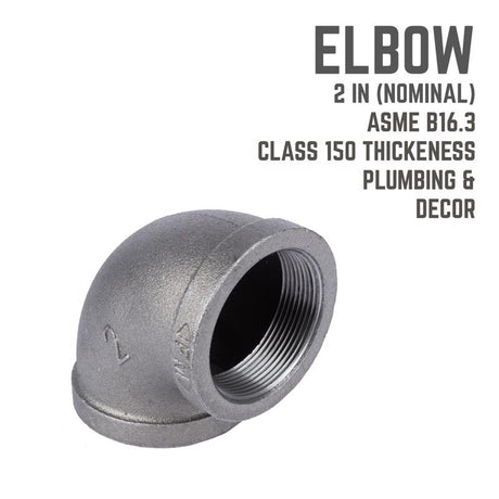STZ Industries 2 in. FIP each X 2 in. D FIP Black Malleable Iron 90 Degree Elbow