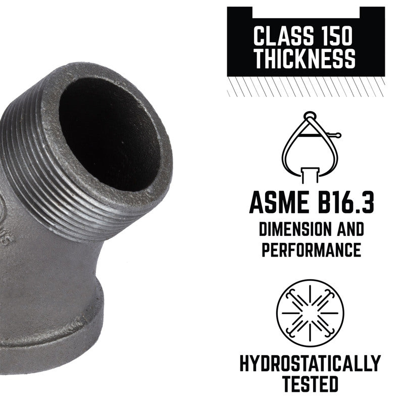 STZ Industries 1-1/2 in. MIP each X 1-1/2 in. D FIP Black Malleable Iron 45 degree Street Elbow