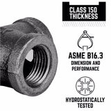 STZ Industries 3/8 in. FIP each X 3/8 in. D FIP 3/8 in. D FIP Black Malleable Iron Tee