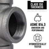 STZ Industries 2 in. FIP each X 2 in. D FIP 2 in. D FIP Black Malleable Iron Tee