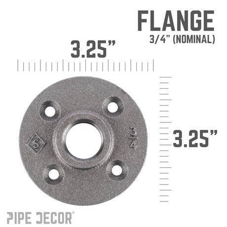 STZ Industries 3/4 in. FIP each Black Malleable Iron Floor Flange, Pack of 5