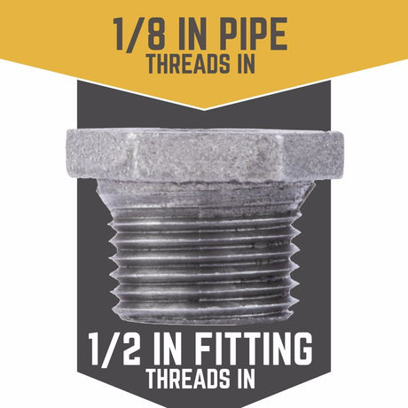 STZ Industries 1/2 in. MIP each X 1/8 in. D FIP Black Malleable Iron Hex Bushing