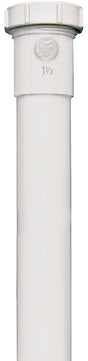 Plumb Pak PP40-8W Pipe Extension Tube, 1-1/2 in, 8 in L, Slip-Joint, Plastic, White