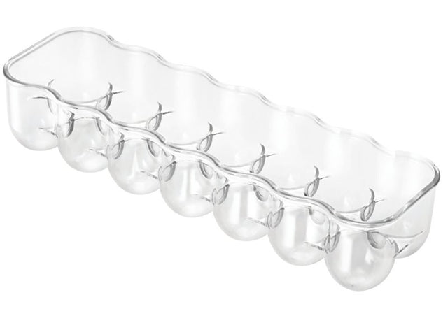 iDESIGN 70730 Fridge Egg Holder, 14 Eggs Capacity, Plastic, Clear, Pack of 6